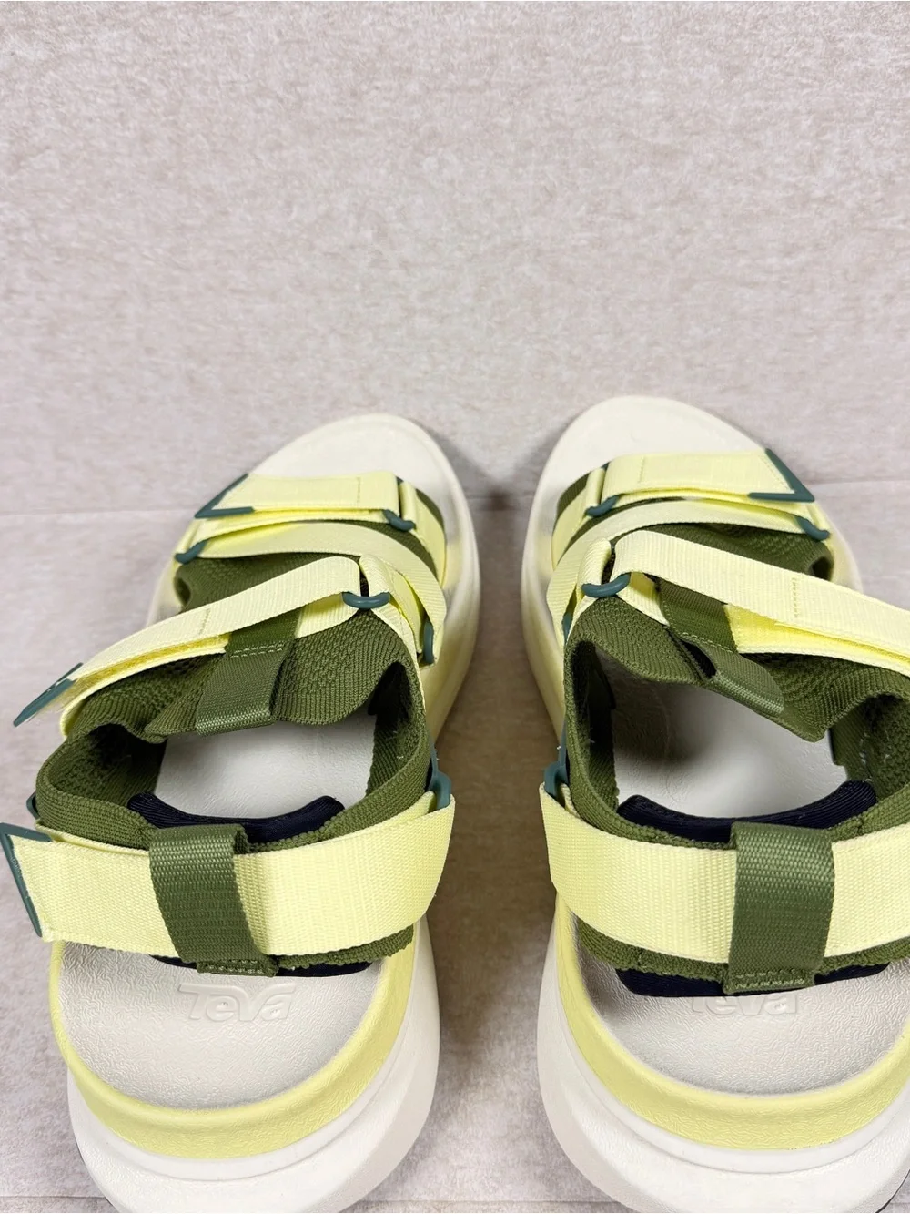 Teva Olive Green and Light Yellow Strap Sport Sandals